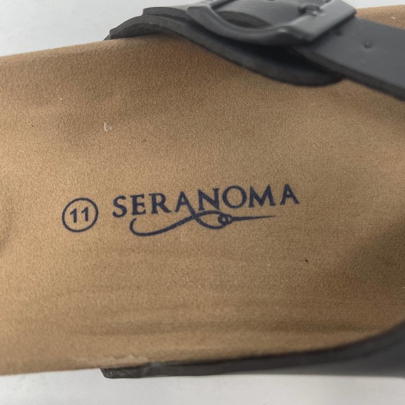 Seranoma Double Buckle Criss Cross Strap Cork Footbed Sandals Size 11 New - Picture 3 of 8